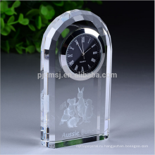 Собственный логотип высокое качество домашнего офиса украшения кристалл настольные часы